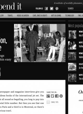 Rewind Vintage featured in How to Spend It magazine 2014 black and white